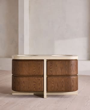 Tivoli Double Vanity - Travertine Marble - Hover Image