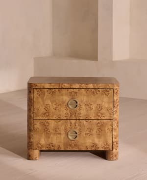 Warwick Bedside Table - Mappa Burl - Large - Hover Image