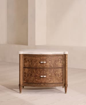 Valerie Bedside Table - Arabescato Corchia Marble - Large - Hover Image