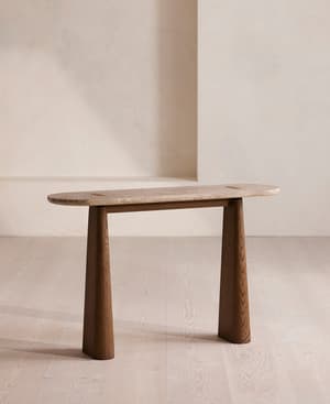 Althea Console Table - Silver Travertine - Hover Image