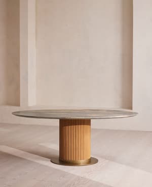 Murcell Oval Dining Table - Blue Quartzite - Hover Image
