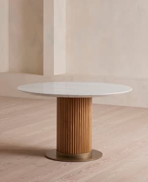 Murcell Round Dining Table - Carrara Marble - Hover Image
