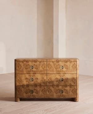 Warwick Six Drawer Dresser - Mappa Burl - Hover Image