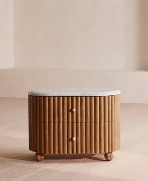 Carlisle Bedside Table - Carrara Marble - Large - Hover Image
