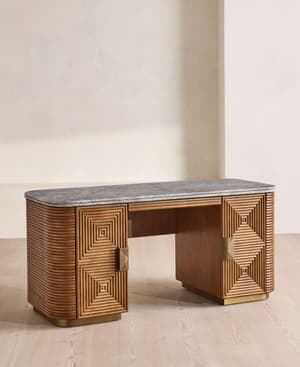 Kingsley Desk - Grey Emperador - Hover Image