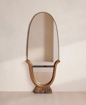 Brodie Floor Mirror - Oak & Marble - Listing Image