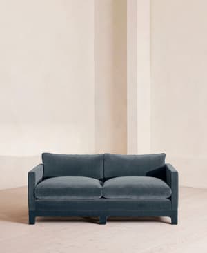 Ashford Two Seater Sofa - Velvet - Grey Blue - Hover Image