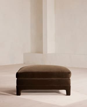 Ashford Ottoman - Velvet - Chocolate - US - Hover Image