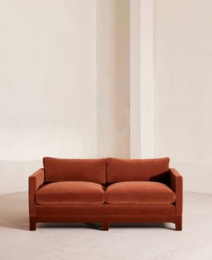 Ashford Two Seater Sofa - Velvet - Rust - Hover Image