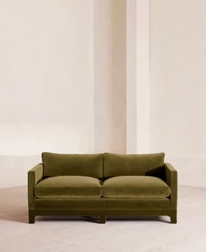 Ashford Two Seater Sofa - Velvet - Olive - Hover Image