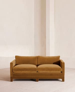 Ashford Two Seater Sofa - Velvet - Mustard - Hover Image