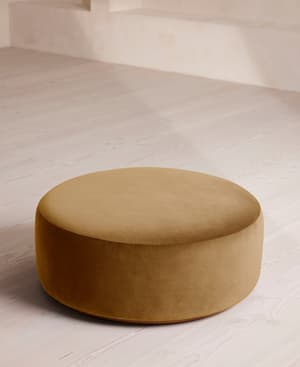 Aline Ottoman - Velvet - Mustard - Hover Image