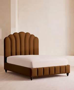 Manette Bed - Full - Linen - Terracotta - US - Listing Image
