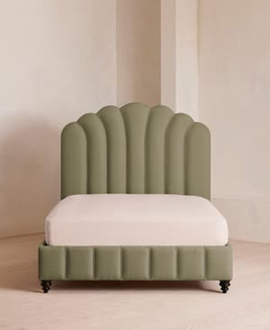 Manette Bed - Double - Linen - Sage - Hover Image