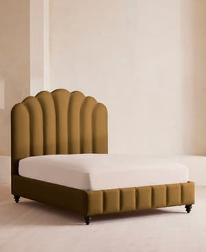 Manette Bed - Double - Linen - Ochre - Listing Image