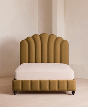 Manette Bed - Double - Linen - Ochre - Hover Image