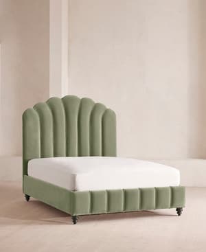 Manette Bed - Double - Velvet - Seafoam - UK - Listing Image