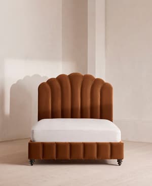 Manette Bed - Double - Velvet - Cinnamon - UK - Hover Image