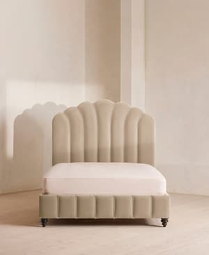 Manette Bed - Double - Velvet - Oyster - UK - Hover Image