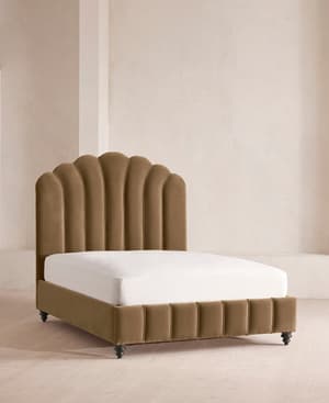 Manette Bed - Full - Velvet - Truffle - US - Listing Image