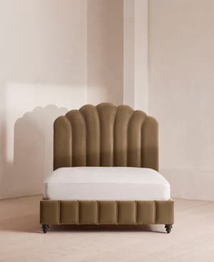 Manette Bed - Double - Velvet - Truffle - UK - Hover Image