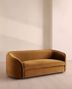 Conall Three Seater Sofa - Velvet - Mustard - Listing Image