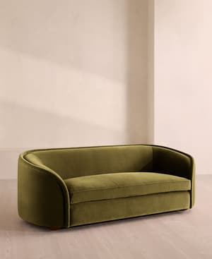 Conall Three Seater Sofa - Velvet - Olive - US - Listing Image