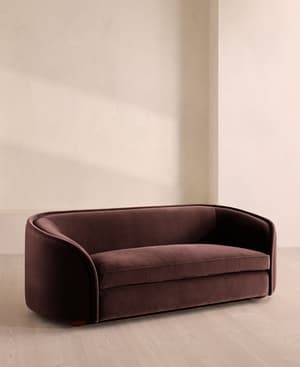 Conall Three Seater Sofa - Velvet - Aubergine - UK - Listing Image