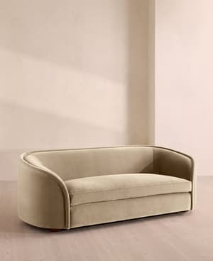 Conall Three Seater Sofa - Velvet - Oyster - US - Listing Image
