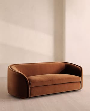 Conall Three Seater Sofa - Velvet - Cinnamon - US - Listing Image