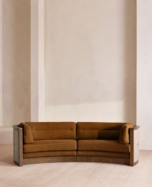 Belmont Sofa - Three Seater - Linen - Terracotta - US - Hover Image