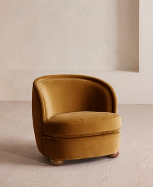 Blair Tub Armchair - Velvet - Mustard - Hover Image
