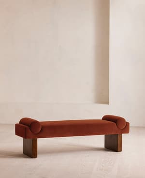 Esther Bench - Velvet - Rust - US - Listing Image