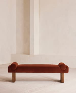 Esther Bench - Velvet - Rust - US - Hover Image