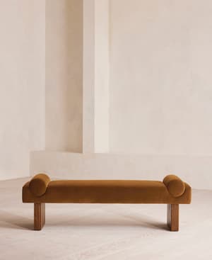 Esther Bench - Velvet - Mustard - Hover Image