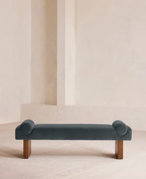 Esther Bench - Velvet - Grey Blue - Hover Image