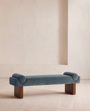 Esther Bench - Velvet - Grey Blue - US - Hover Image