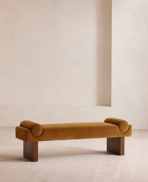 Esther Bench - Velvet - Mustard - US - Listing Image