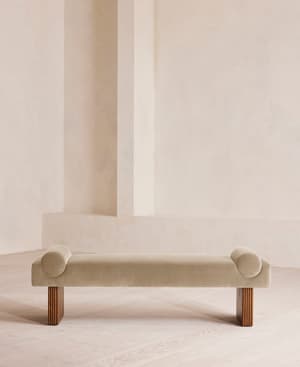 Esther Bench - Velvet - Oyster - UK - Hover Image