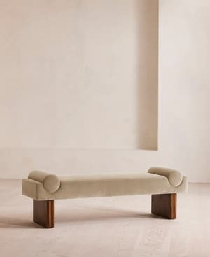 Esther Bench - Velvet - Oyster - US - Listing Image