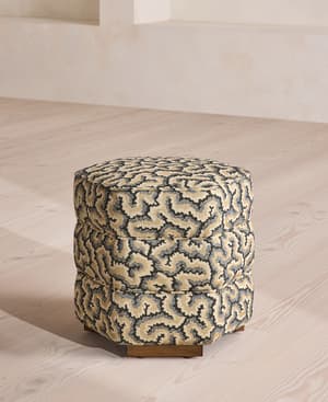 Lyla Footstool - Lophelia Jacquard - Brown - UK - Listing Image