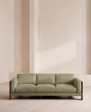 Marcia Three Seater Sofa - Linen - Sage - Listing Image