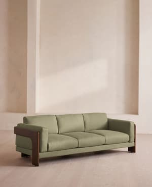 Marcia Three Seater Sofa - Linen - Sage - US - Hover Image
