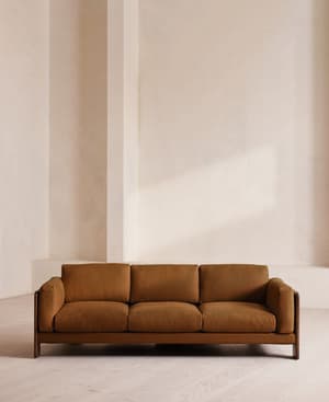 Marcia Three Seater Sofa - Linen - Terracotta - UK - Hover Image