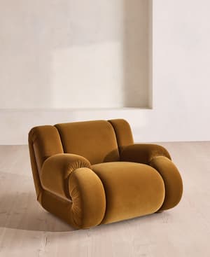 Umbria Armchair - Velvet - Mustard - UK - Listing Image