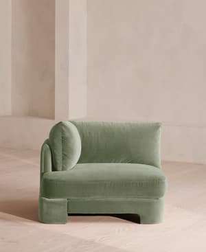 Odell Modular Sofa - Left Arm Module - Velvet - Seafoam - UK - Listing Image