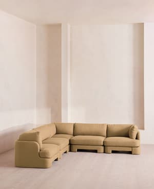 Odell Deeper Sit Modular Sofa - Corner Sofa - Linen - Wheat - Hover Image