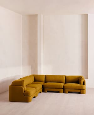 Odell Sectional Sofa - Corner Sofa - Linen - Turmeric - US - Hover Image