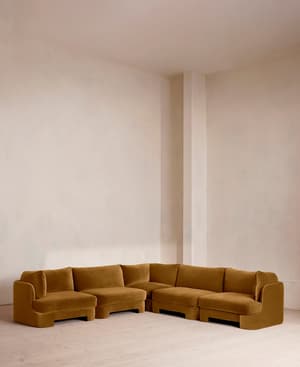Odell Deeper Sit Modular Sofa - Corner Sofa - Velvet Mustard UK - Listing Image