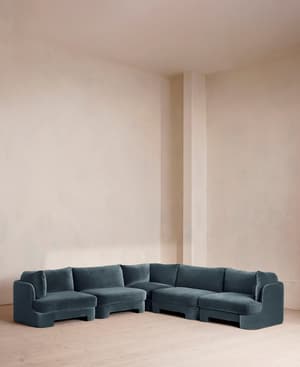 Odell Sectional Sofa - Corner Sofa - Velvet - Grey Blue - US - Listing Image
